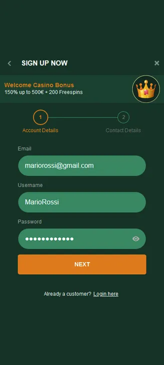 Processus d'inscription Gomblingo sur mobile Processus d'inscription Gomblingo sur mobile
